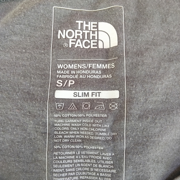 The North Face Graphic Baby Tee Gray Sunrise Slim Fit Size Small - Picture 7 of 7